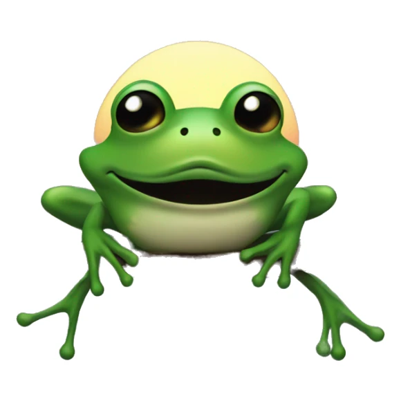 frog emoticon green modern sunset sticker