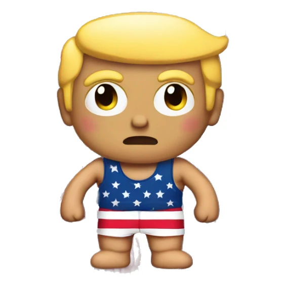 Donald trump in American flag swimshorts  sticker