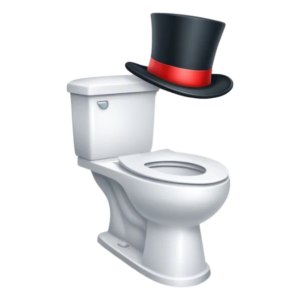 skibidi toilet in a tophat sticker