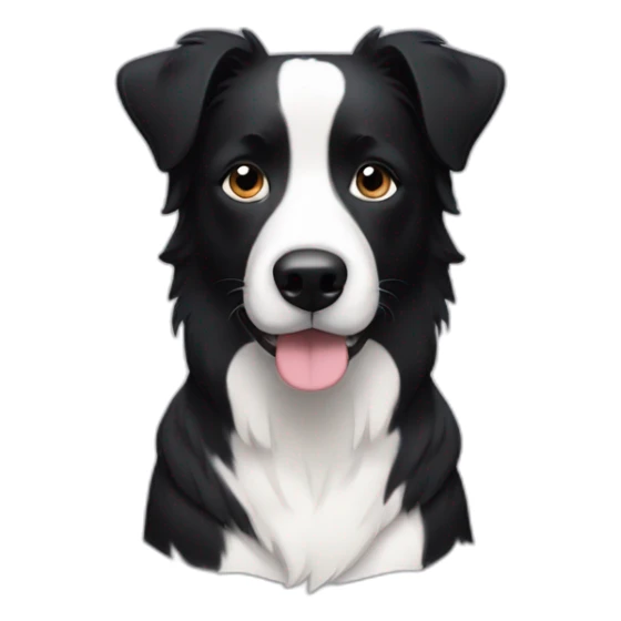 dog, short-hair, black-hair, white-chest, white-line-down-face, black-face, black-head, border-collie, mcnab sticker