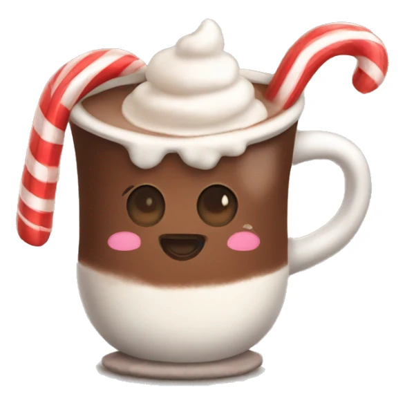 Cozy hot cocoa with candy cane sticking out sticker