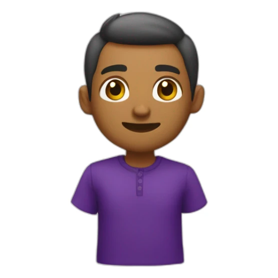 mensajero de paquetes con camisa morada sticker