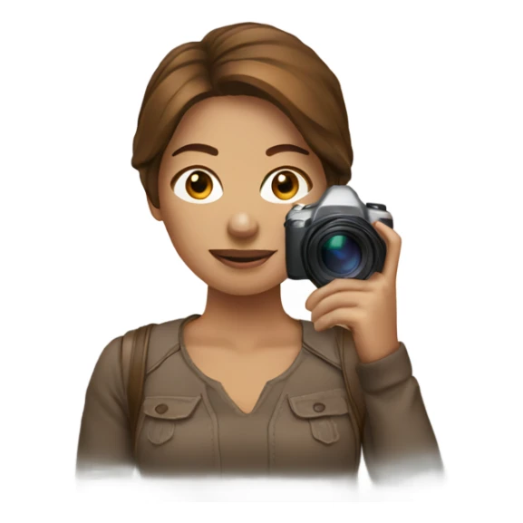 Woman taking photography with brown hair sticker