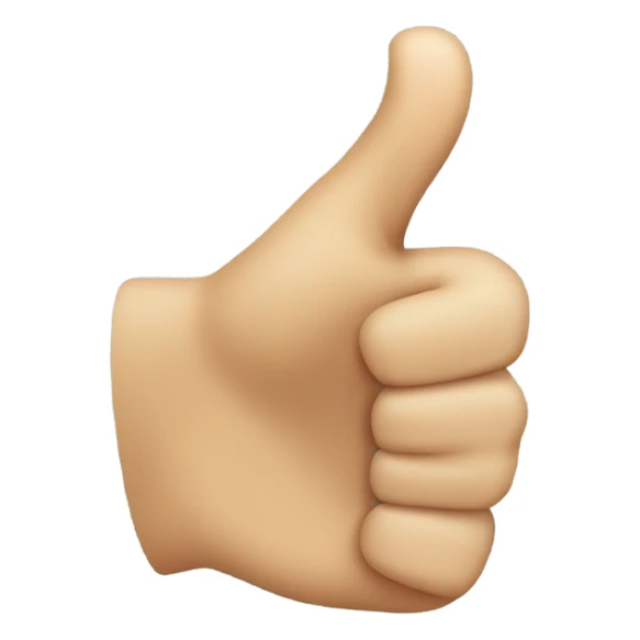 Thumbs up but the thumb is bent  sticker