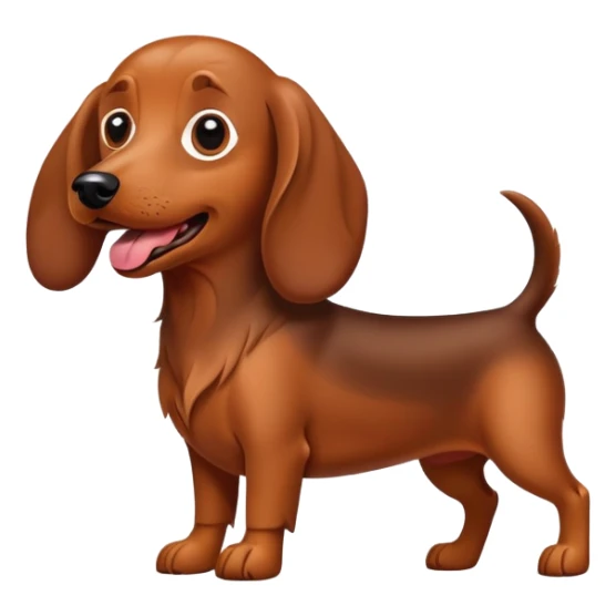 Un chien teckel marron qui tire la langue  sticker