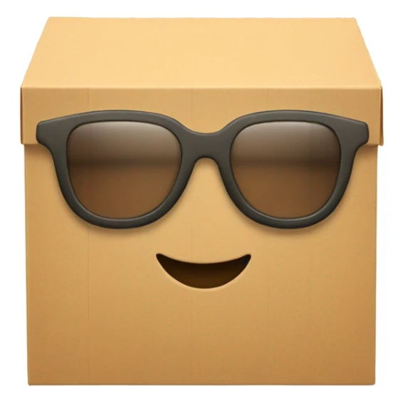 box with glasses on a big heart  sticker