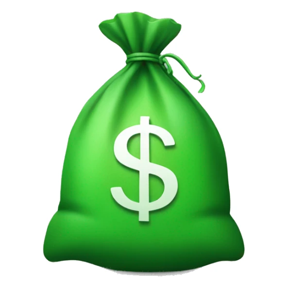 Money bag with green dollar sign sticker