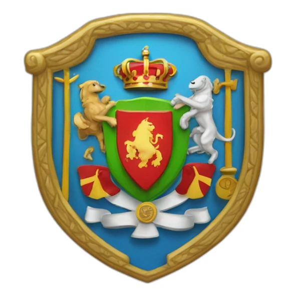 A coat of arms with an $ in the middle sticker