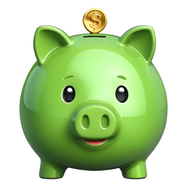 green piggy bank emoji sticker