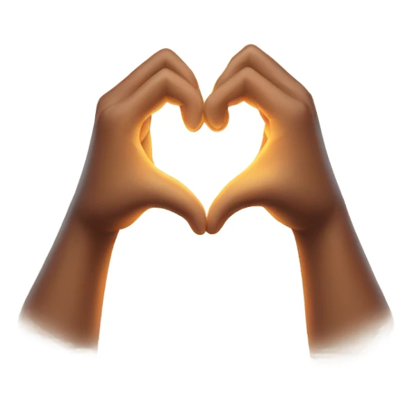 Two hands forming a heart or a warm, glowing heart wrapped in soft arms. sticker