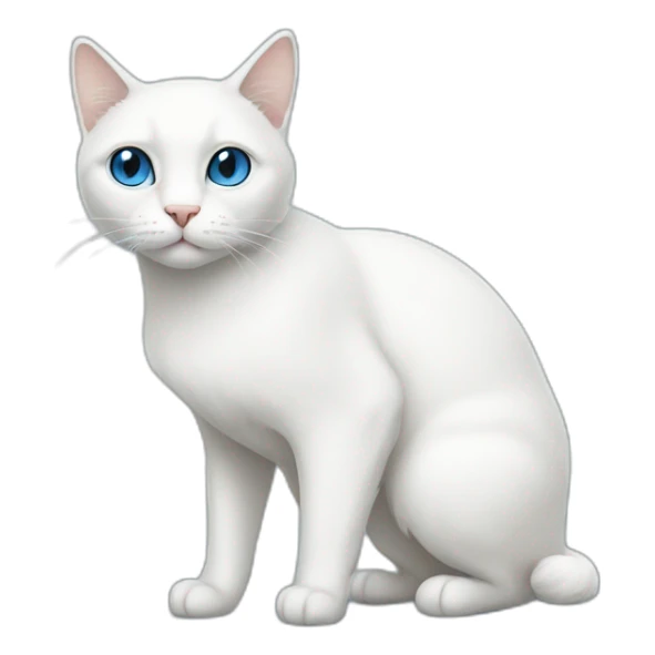 white-cat-with-stripes-eyes-blue-full-body sticker
