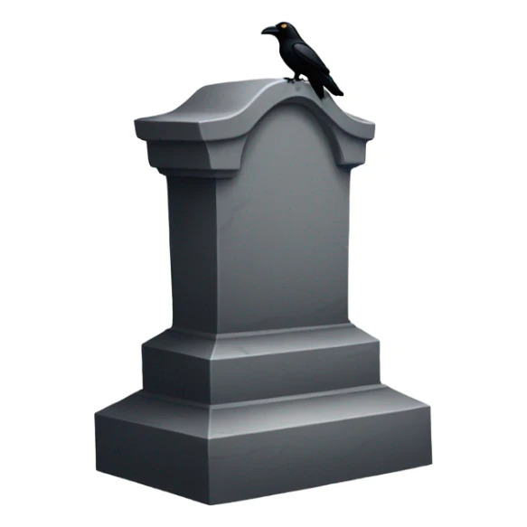 Tombstone with crow on top no words  sticker