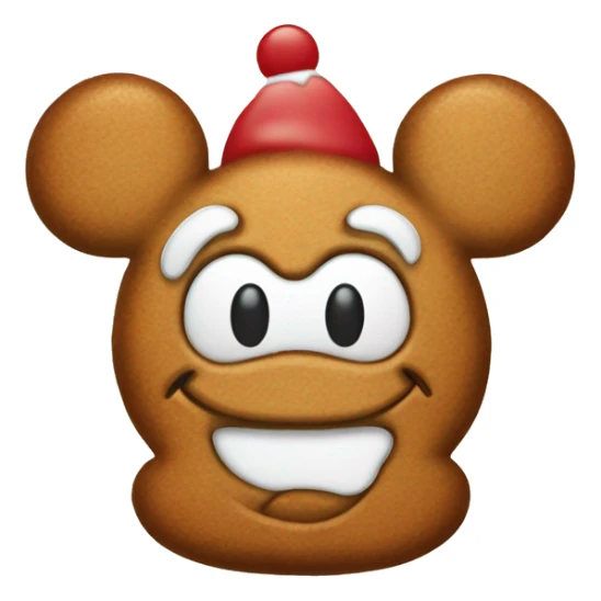 gingerbread man wearing mickey mouse ears christmas sticker