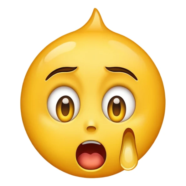 Emoji screaming with wide eyes, and tears sticker