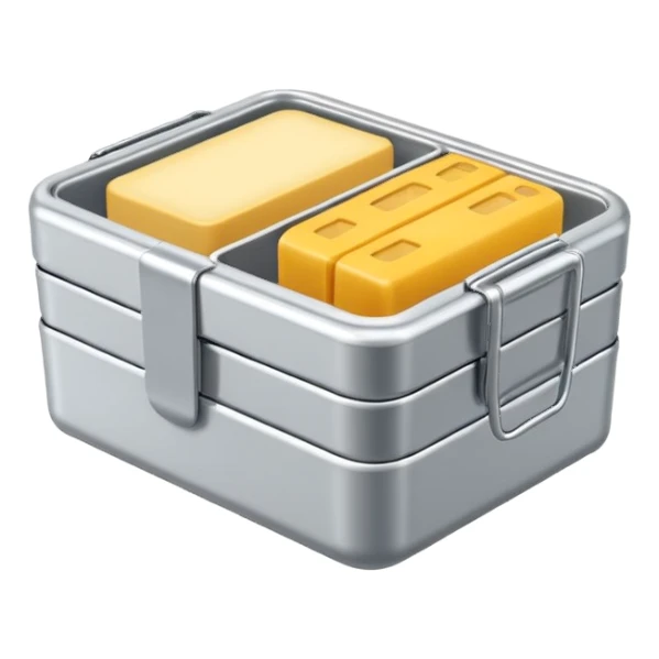 A clean and modern icon symbolizing ‘Lunch Allowance’.
Use a meal or lunchbox concept with a subtle highlight in CatchTable’s brand color #FF3D00.
Minimal, professional, flat-style graphic suitable for a recruitment page. sticker