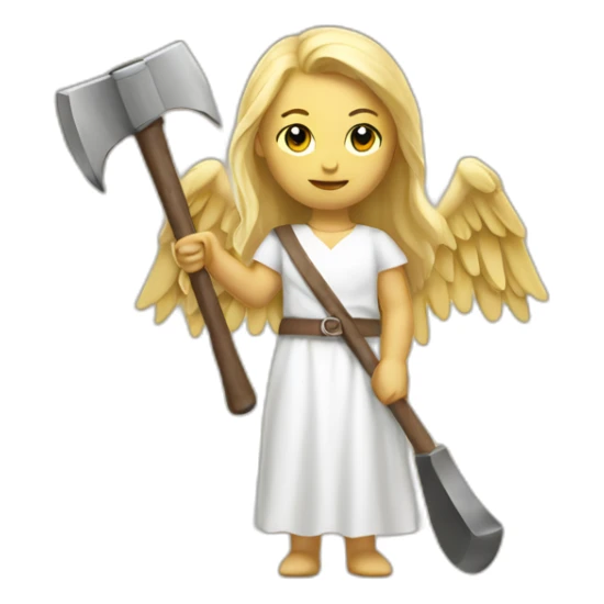 Blonde Angel with axe sticker