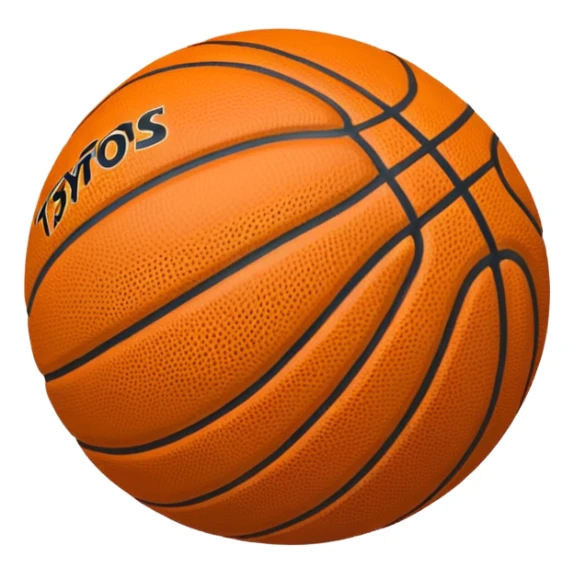 Crea un balón de basket negro con rayas blancas sticker