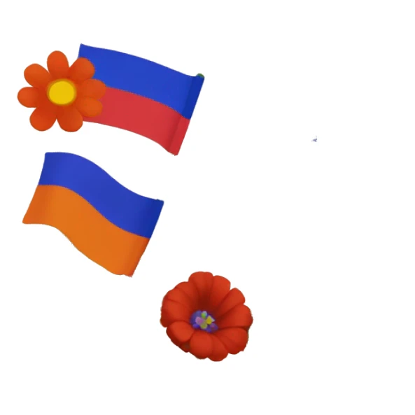 flowers and Armenian flags  sticker