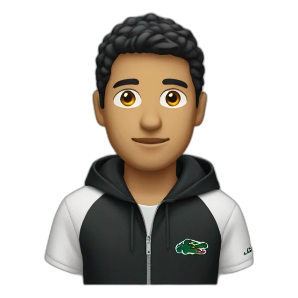 Lacoste latin guy with black windbreaker sticker