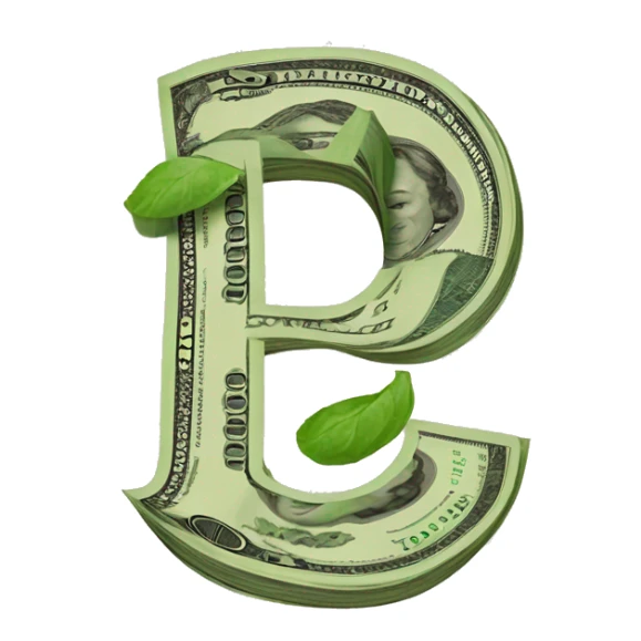 The letter J made of money sticker