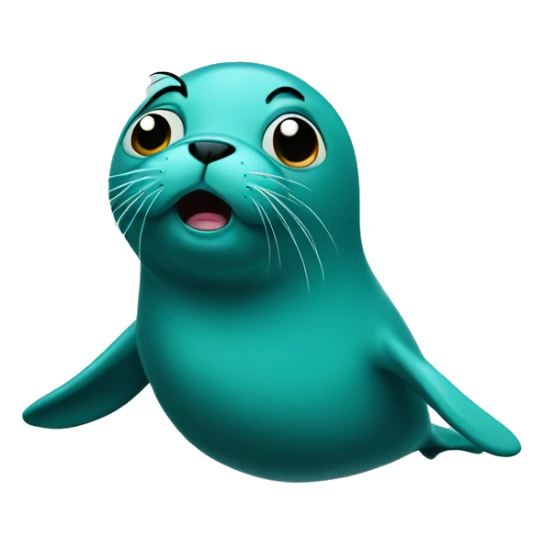 teal-coloured seal mindblown confused dizzy sticker