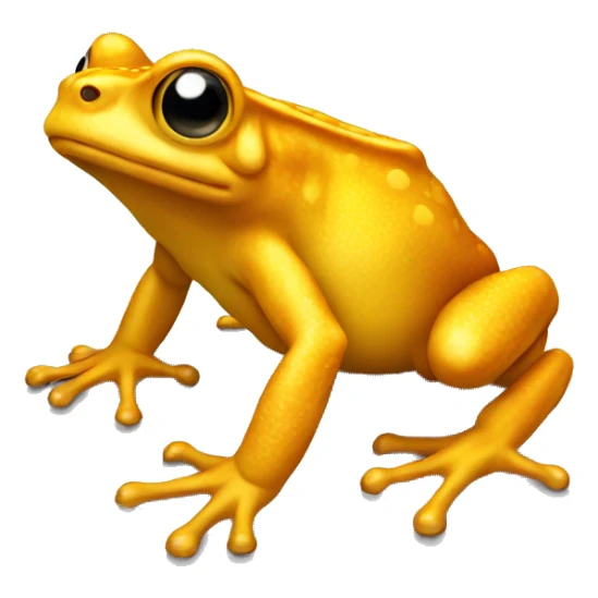 golden toad with 2 legs in front and 1 hind leg.  sticker