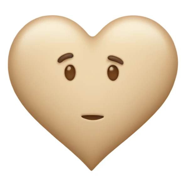 Beige heart with beige little heart sticker