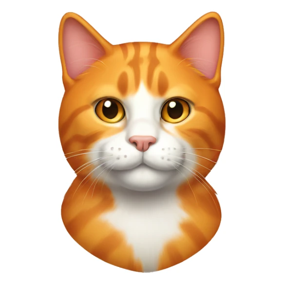 Big orange cat with tricolour kitty sticker