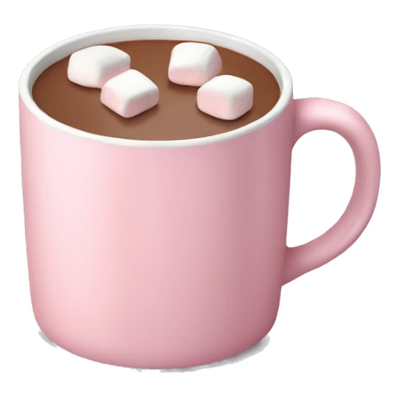 Light Pink mug of hot chocolate with marshmallows  sticker