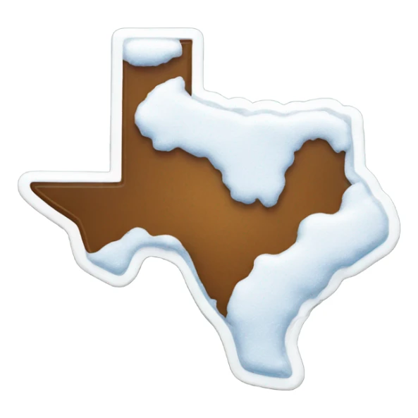 Snow on the state of Texas sticker