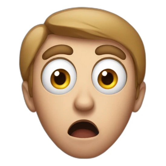 Man with huge eyes shocked sticker