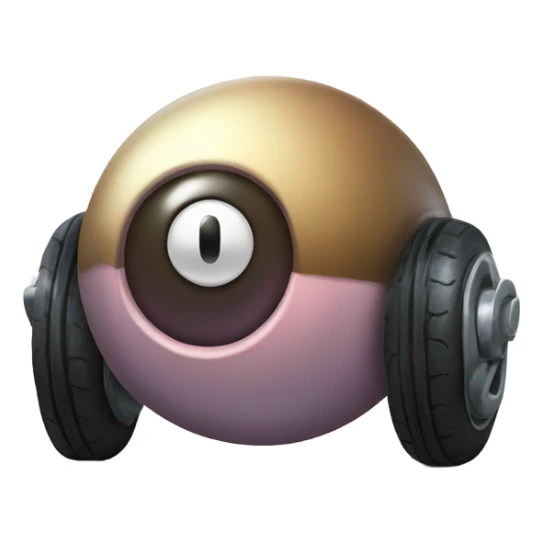 cute eyes Kirby Metal ball with on 4 car wheels  sticker