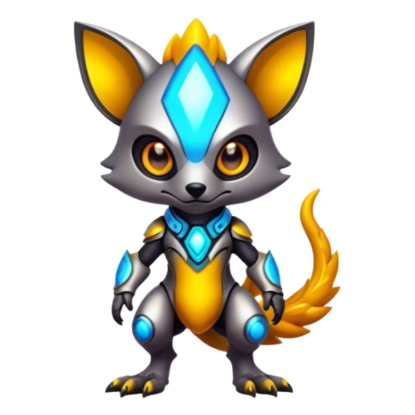 Epic Edgy Cute Colorful Vibrant Modern Vernid-Protogen-creature-animal, full body sticker