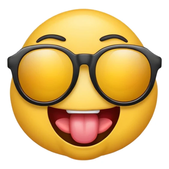 emoji with sunglasses while sticking his tongue out sticker