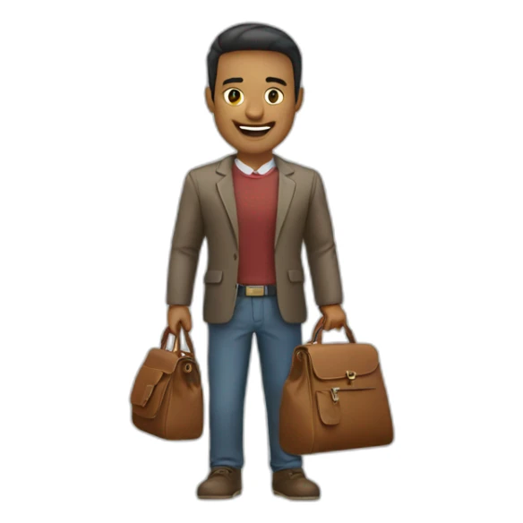 a person entrepreneur with his bag sticker