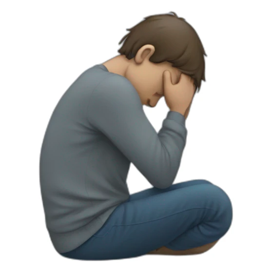 Person depressed sticker