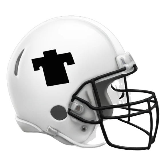 white football helmet with black dollar sign on the side sticker