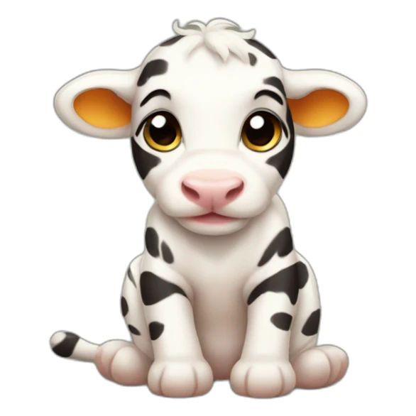 tiger baby cow sticker