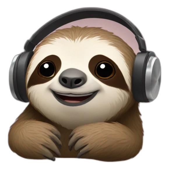 sloth listening to music sticker
