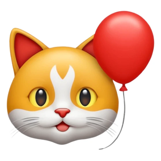 Elinde balon tutan kedi sticker