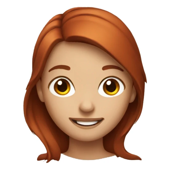 smiling girl with auburn hair sticker