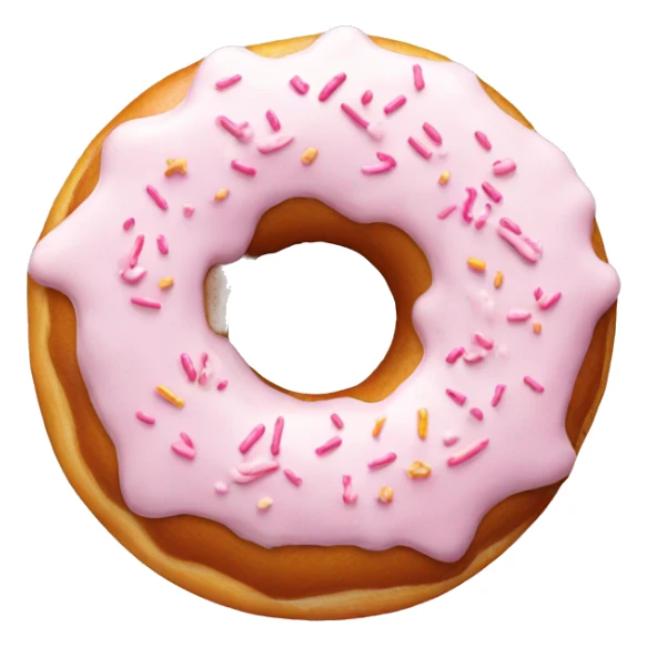 Donut with white frosting and light pink sprinkles  sticker