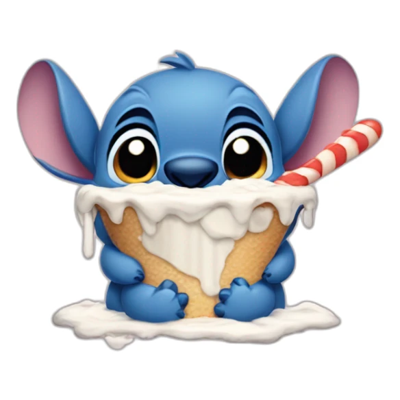 Stitch qui mange une glace Disney sticker
