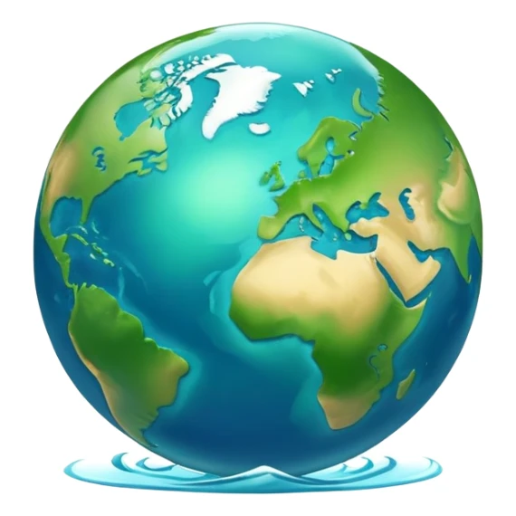 Earth globe with green continents forming a stylized artistic number 812, blue oceans, iOS emoji style, similar to previous design sticker