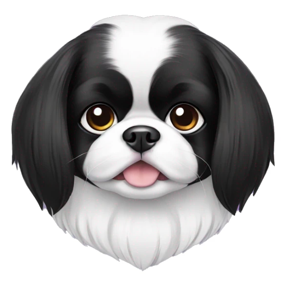 Japanese Chin dog cute black and white with purple collar  sticker