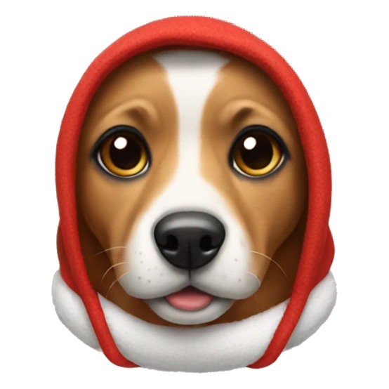 Dog wearing Christmas hoodie sticker