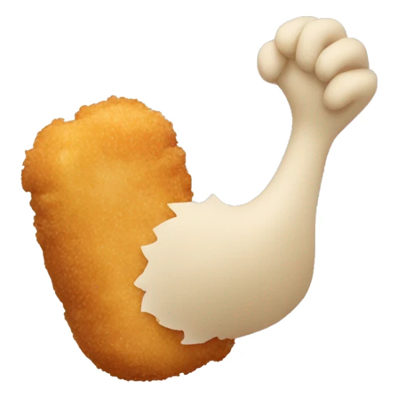 chicken nugget in the shape of an arm sticker