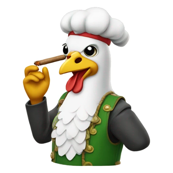 Ja chicken Smoking joint With wearing crocks  sticker