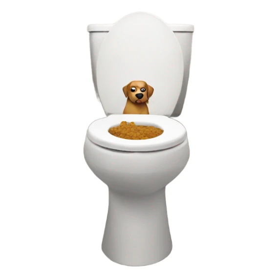 dog poops on the toilet sticker