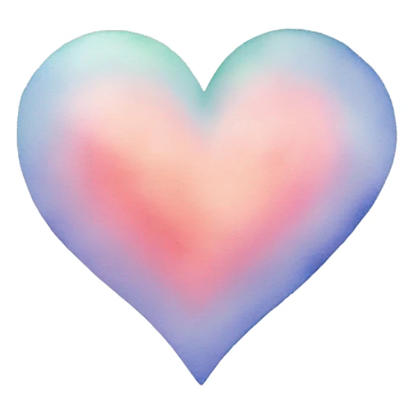 Watercolour pastel heart sticker